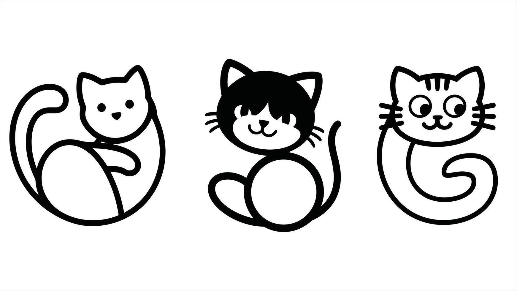 Cat Vaector Shapes, Cat Logo,Cat Faces, Cute Cats, Cat in cartoon shape vector