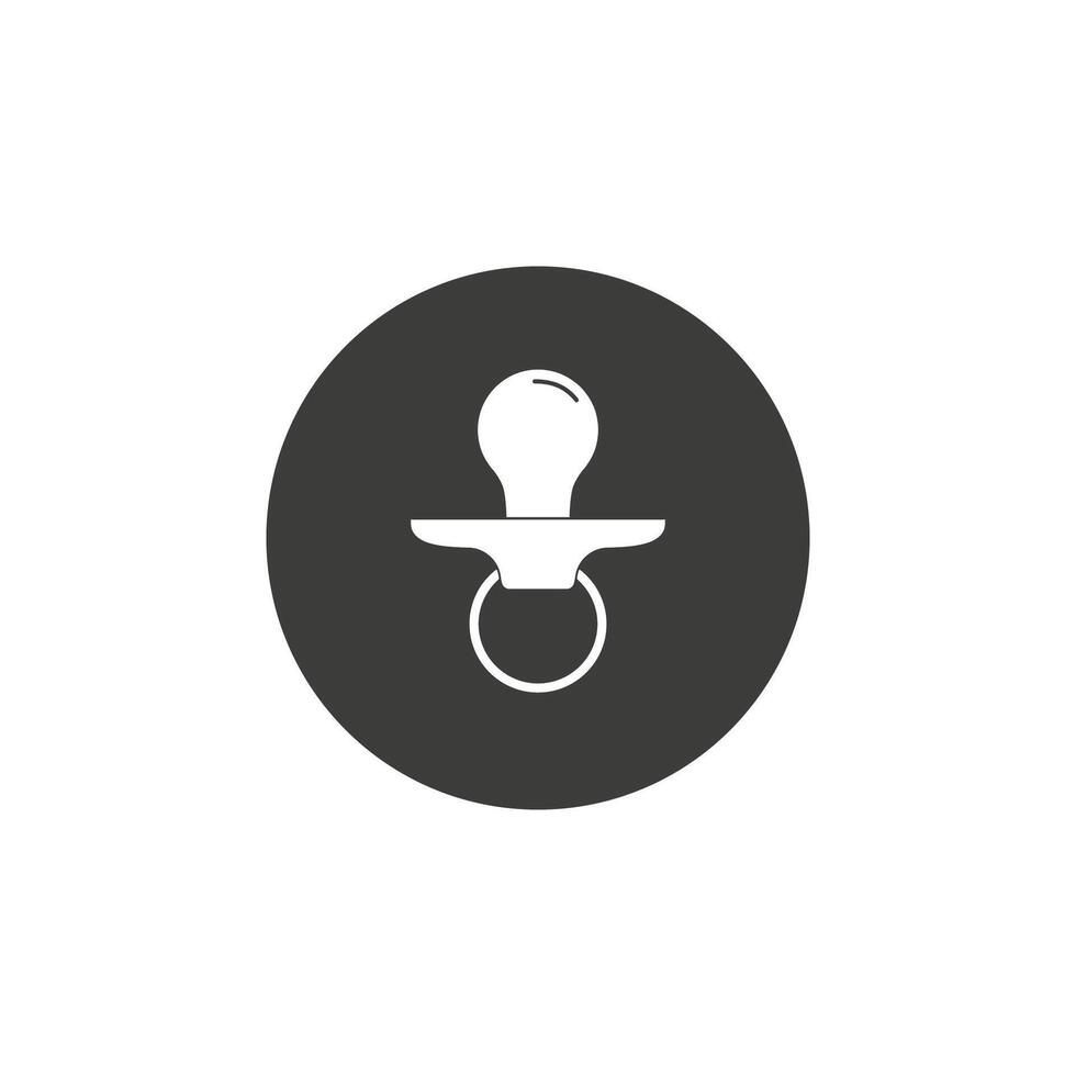Baby pacifier icon. illustration, flat design. vector