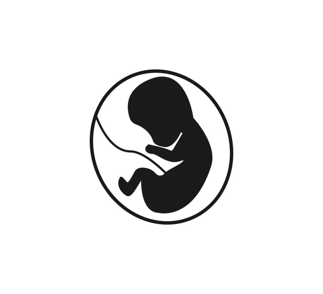 Embryo, fetus, pregnancy icon. illustration. Flat. vector