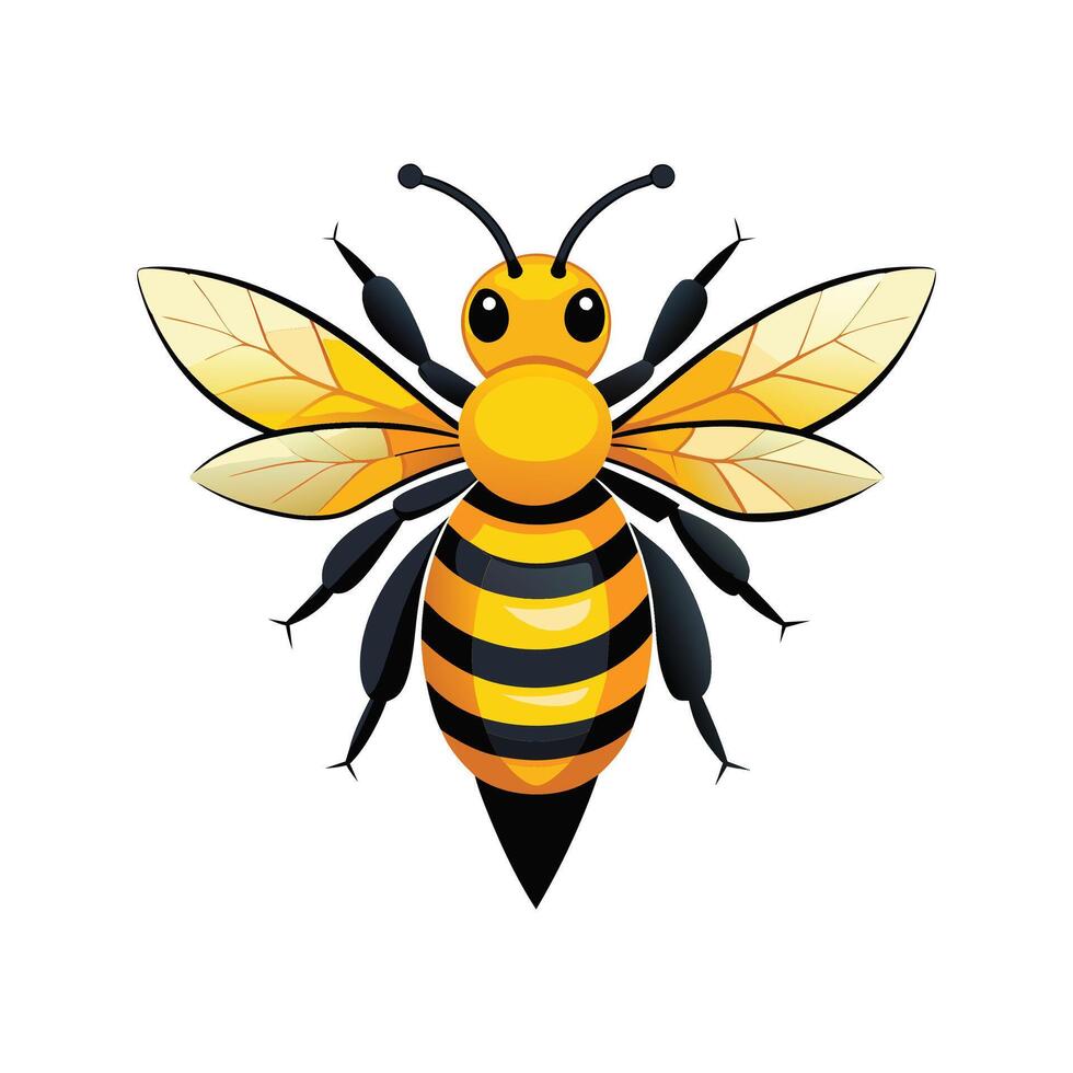 Bright Yellow Bee Illustration vector