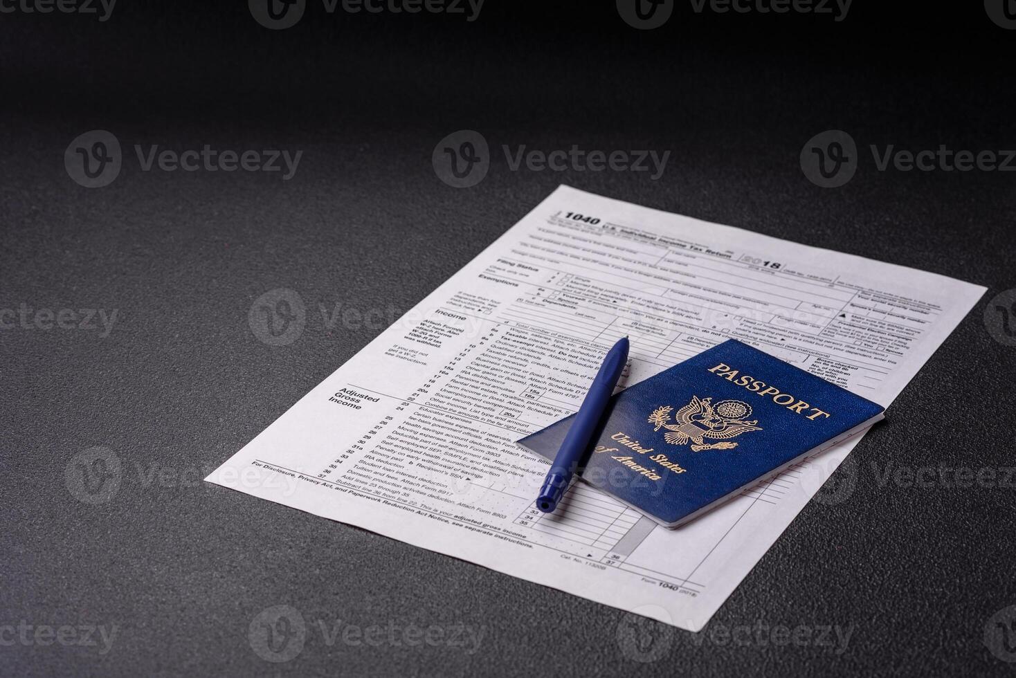 Fill out US tax form 1040 for verification and refund photo