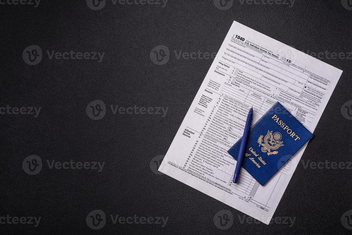 Fill out US tax form 1040 for verification and refund photo