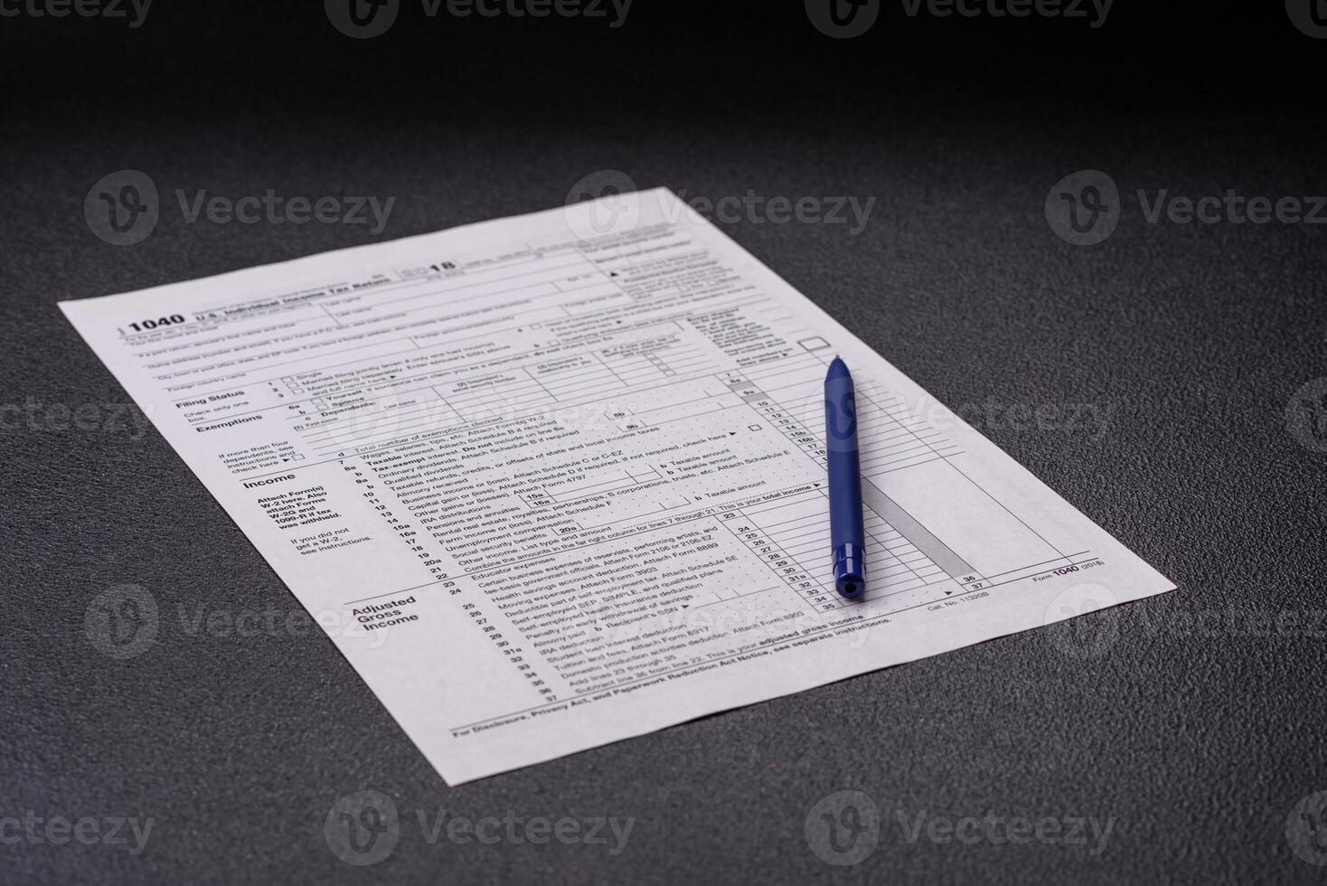 Fill out US tax form 1040 for verification and refund photo