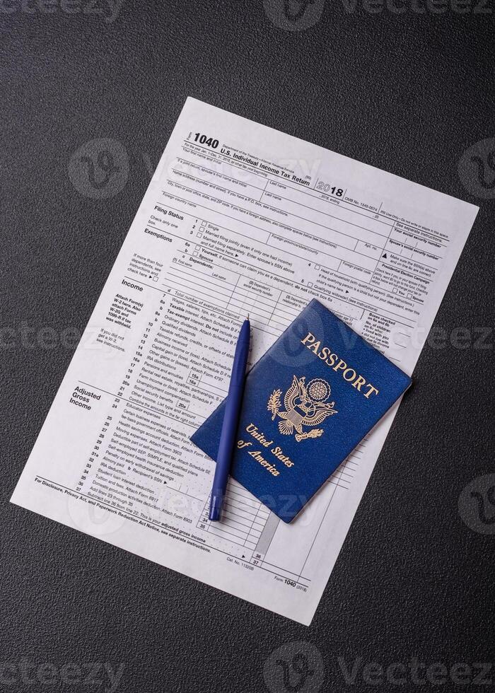 Fill out US tax form 1040 for verification and refund photo