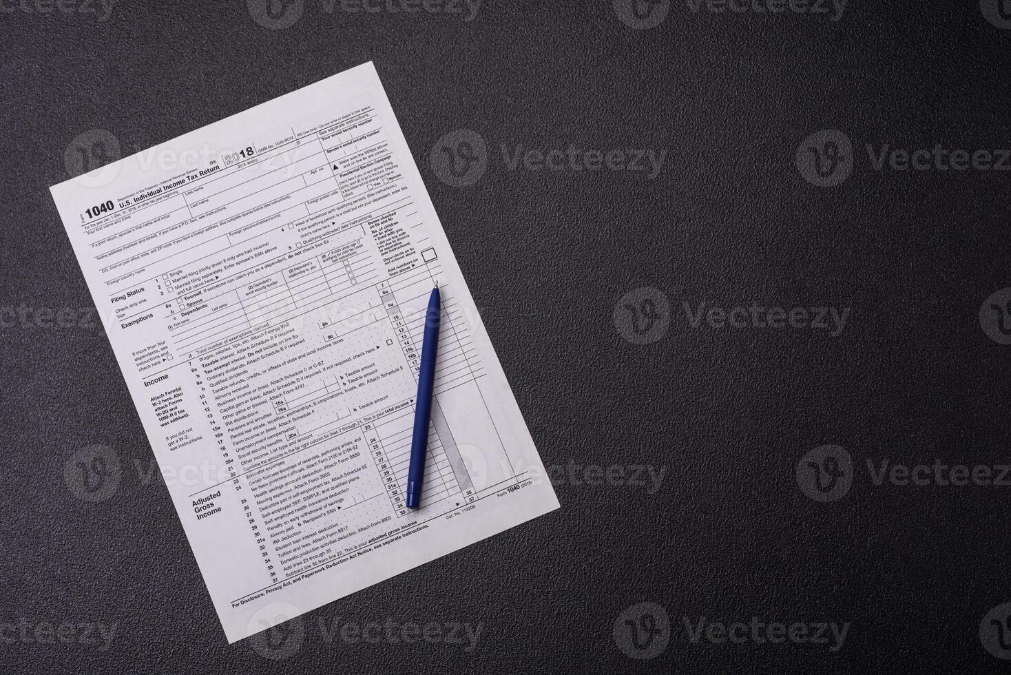 Fill out US tax form 1040 for verification and refund photo