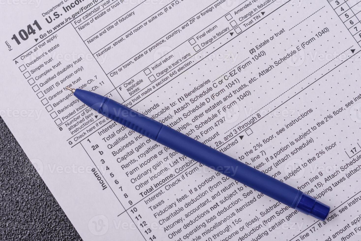 Fill out US tax form 1041 for verification and refund photo