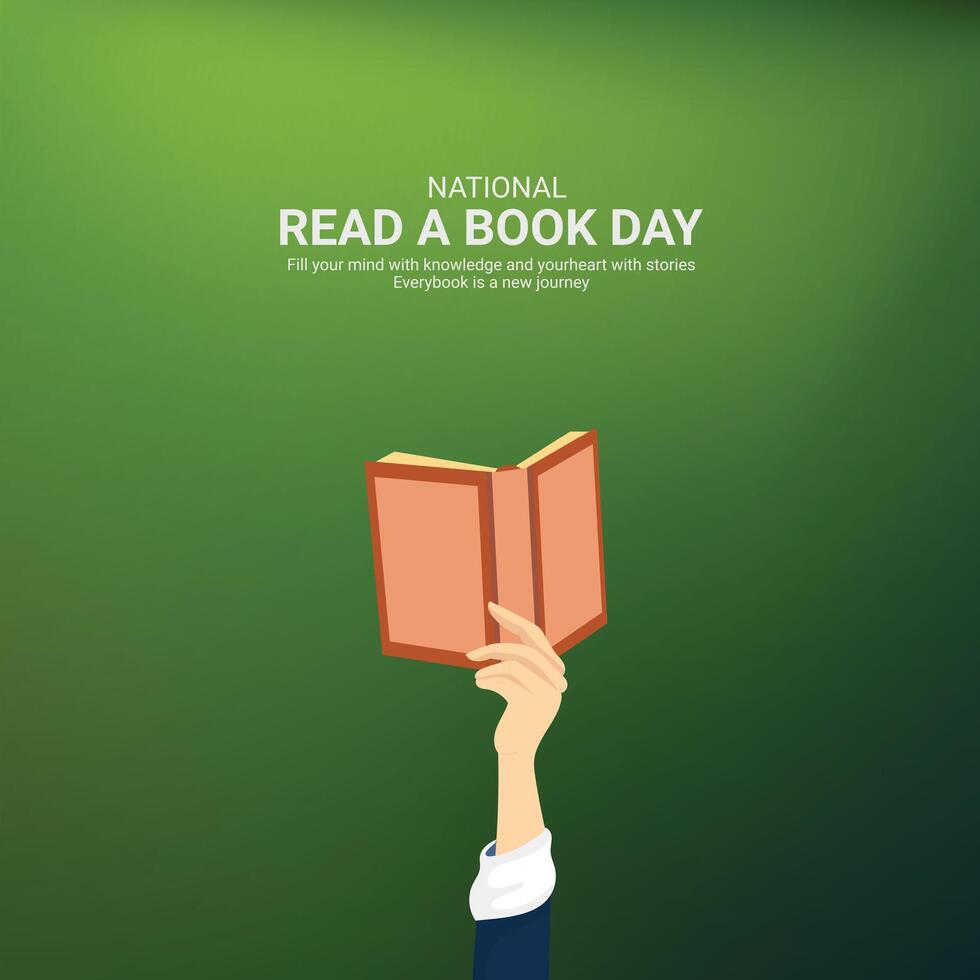 National Read a Book Day creative. Book and man silhouette isolated on Template for background. Read a Book Day ads Poster, , 3d, illustration, September 6. Important day, Holiday concept. vector