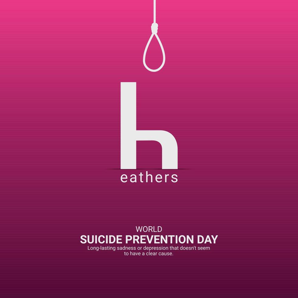 suicide prevention day Creative Ads Design. ribbon and stop icon isolated on Template for background. suicide prevention Poster, , 3d, illustration, Sep 10. Important day, Holiday concept. vector