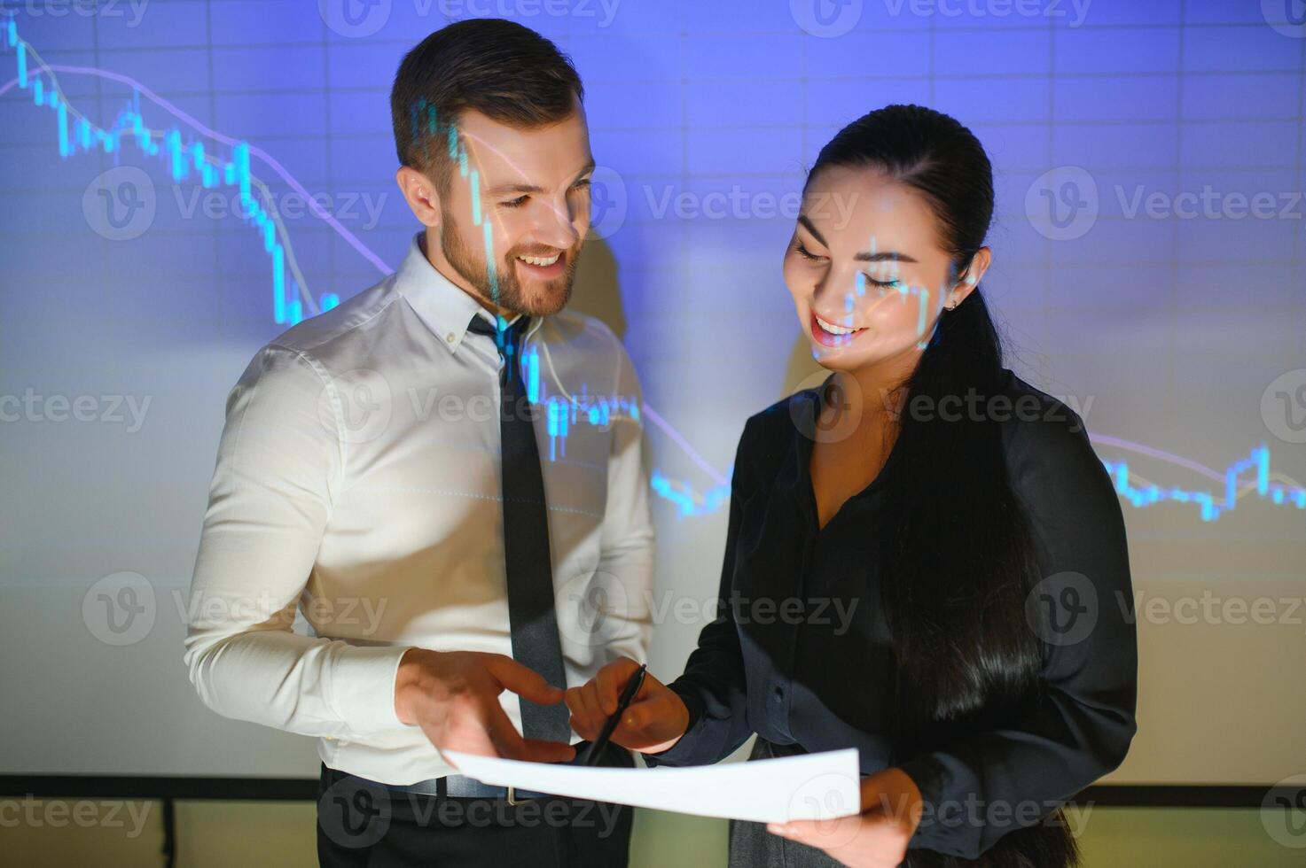 Group of business people smiling on camera. Fron View photo