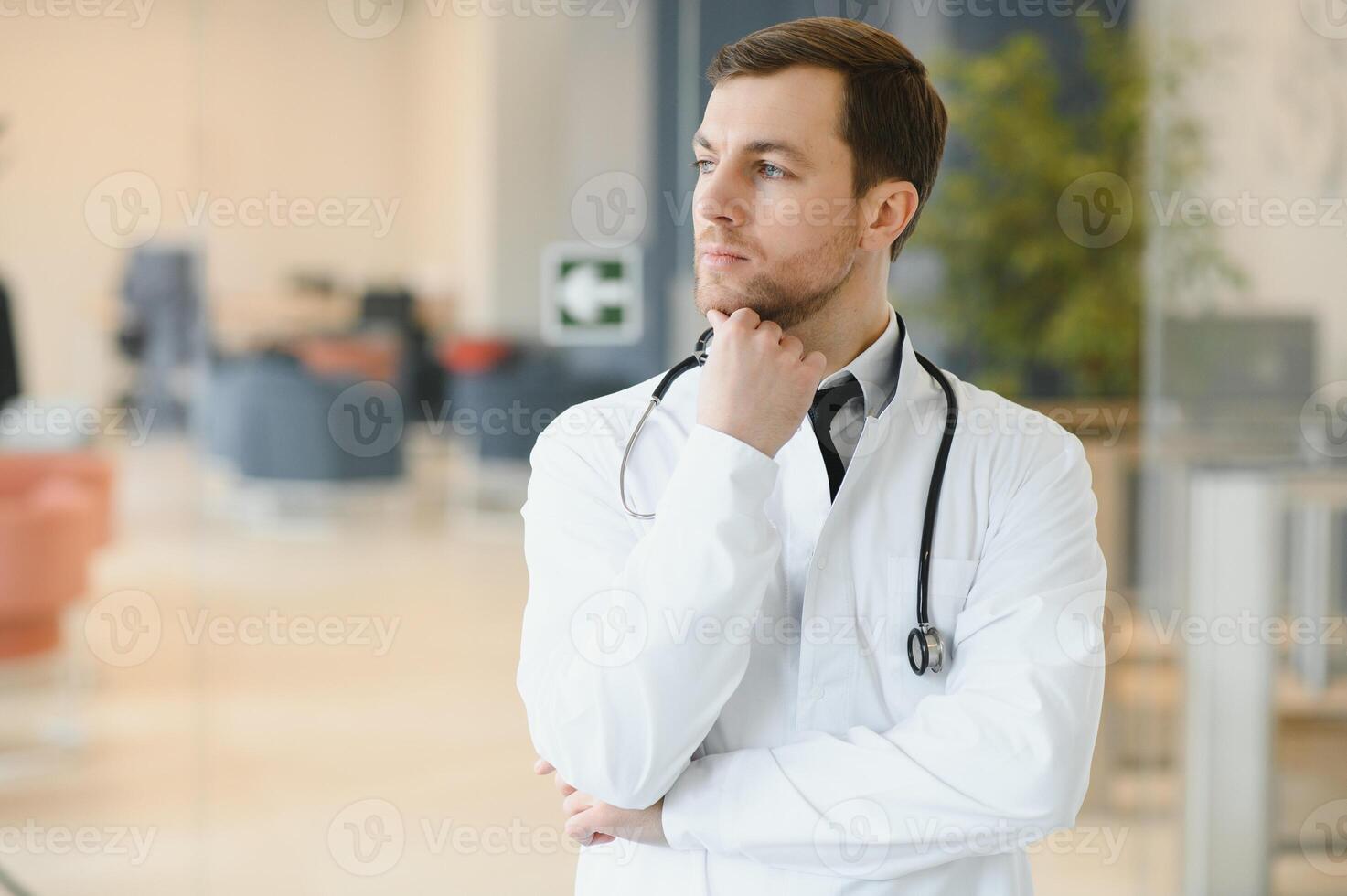 male medical doctor portrait in hospital photo