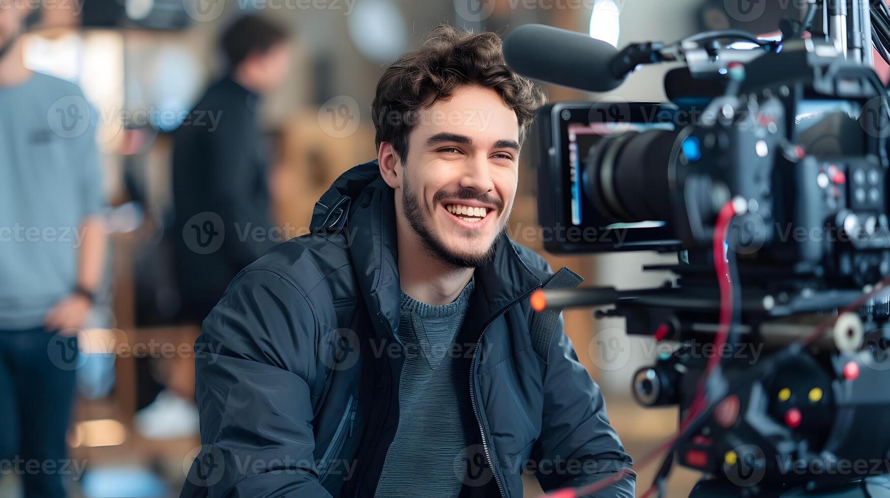 Enthusiastic Young Film Director Overseeing Creative Production photo