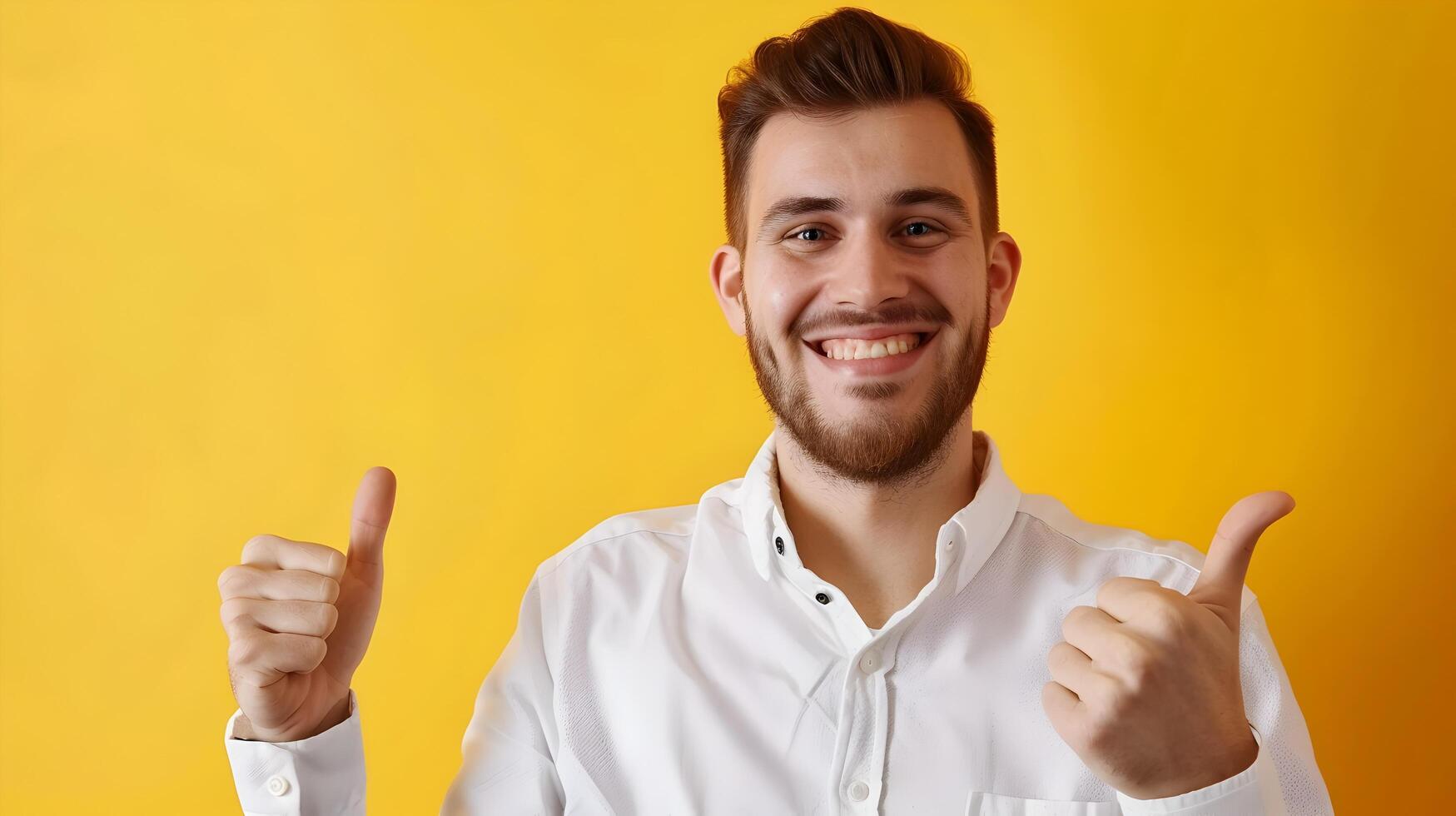Enthusiastic Young Continuous Improvement Consultant Showing Thumbs Up for Success photo