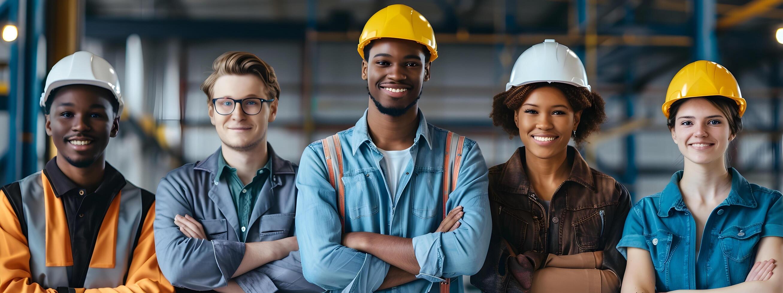 Diverse Construction Supervisors Working Together as a Team photo