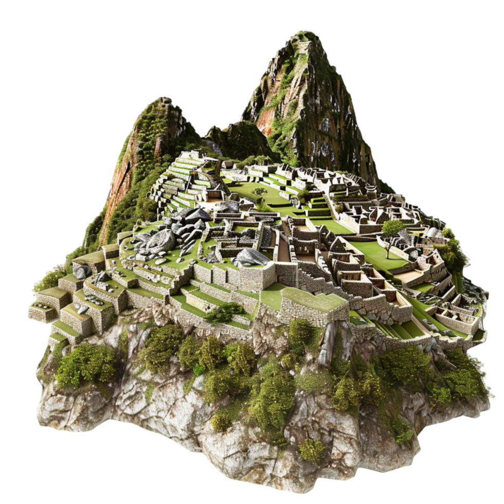 The Machu Picchu Mountain On Transparent Background. png