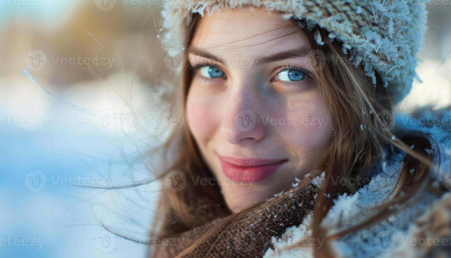 Serene siberian beauty in winter wonderland photo