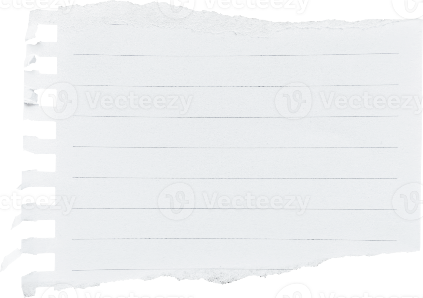 White Textured Torn Lined Paper Piece png