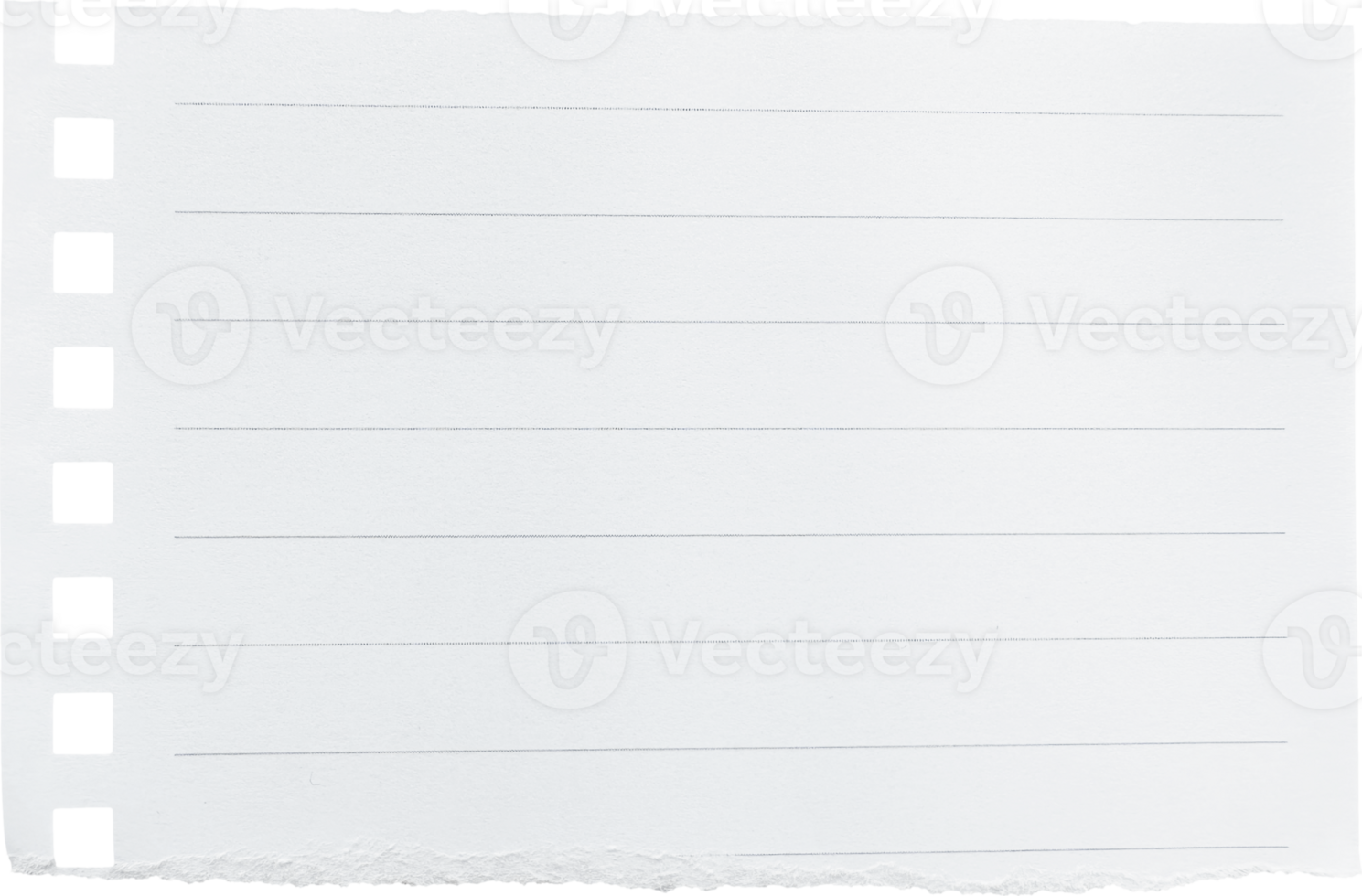 White Textured Torn Lined Paper Piece png
