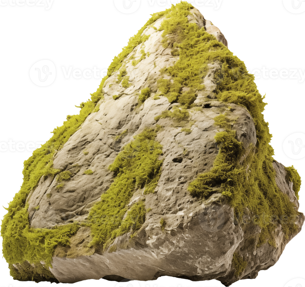 Rock covered by moss png