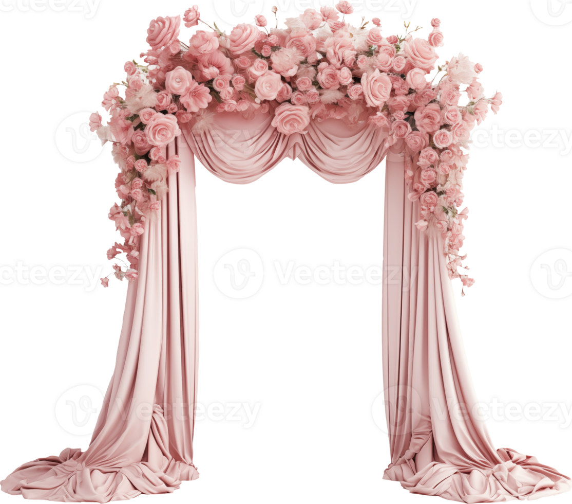 rose mariage cambre avec magnifique fleurs png