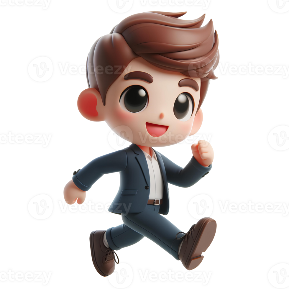 job boy character isolated in transparent background png