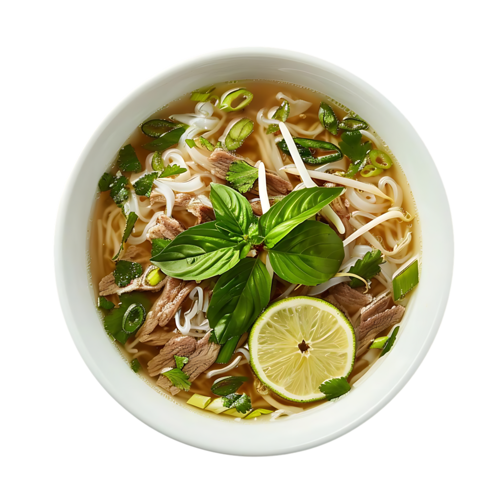 Pho Soup with Beef and Basil - Photo png