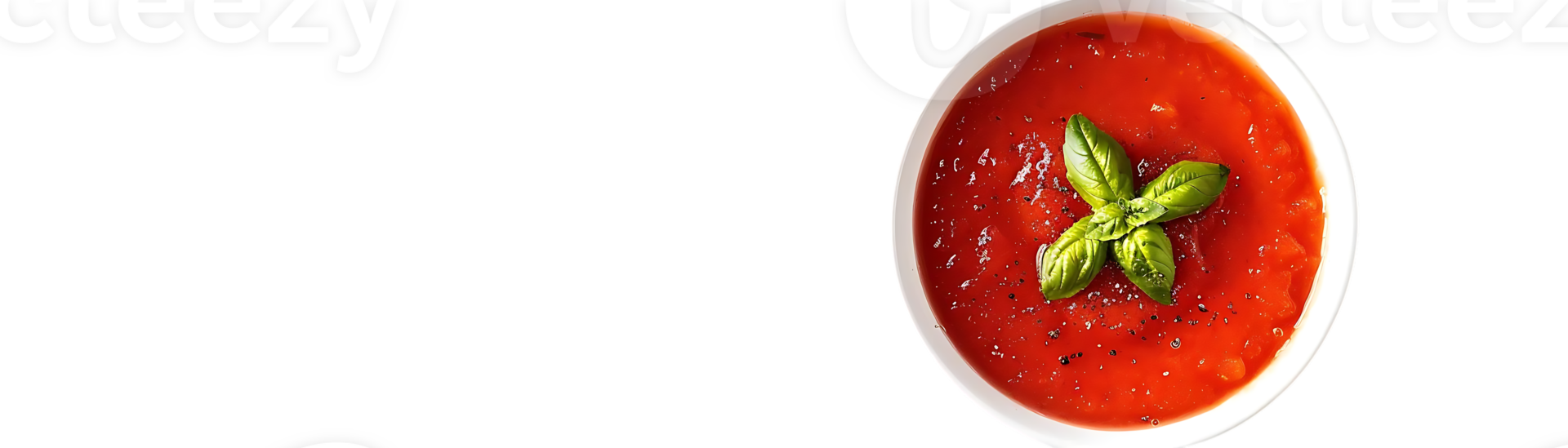 Tomato Soup with Basil and Pepper Illustration png