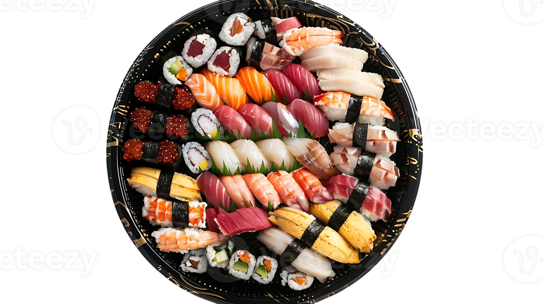 Sushi Platter with Nigiri, Maki, and Sashimi - Food Photography png