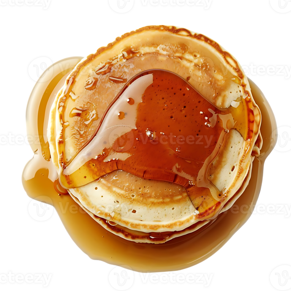 Delicious Stack of Pancakes with Syrup - Realistic Food Image png