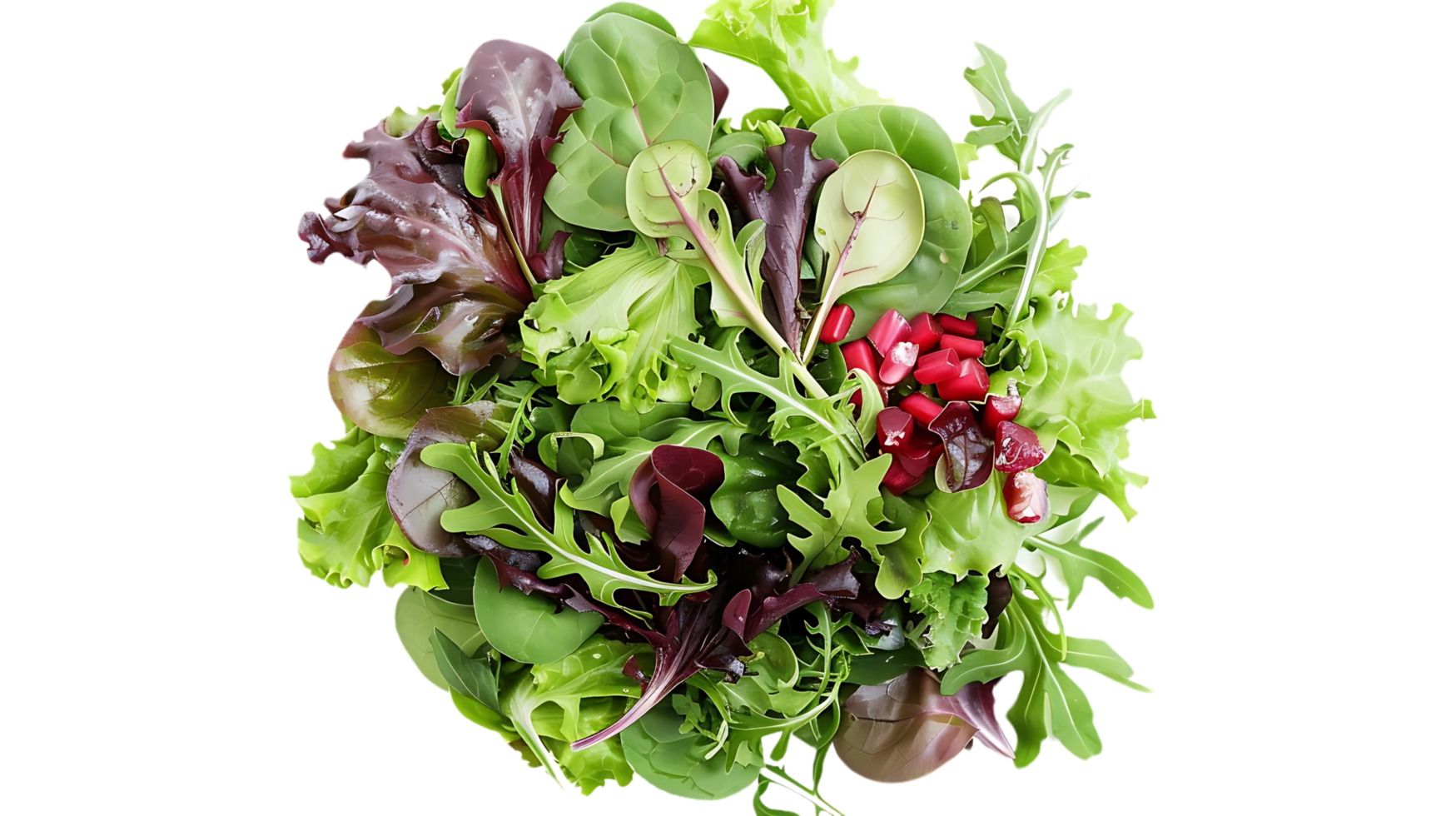 Assortment of Fresh Green and Red Leafy Greens Photo png