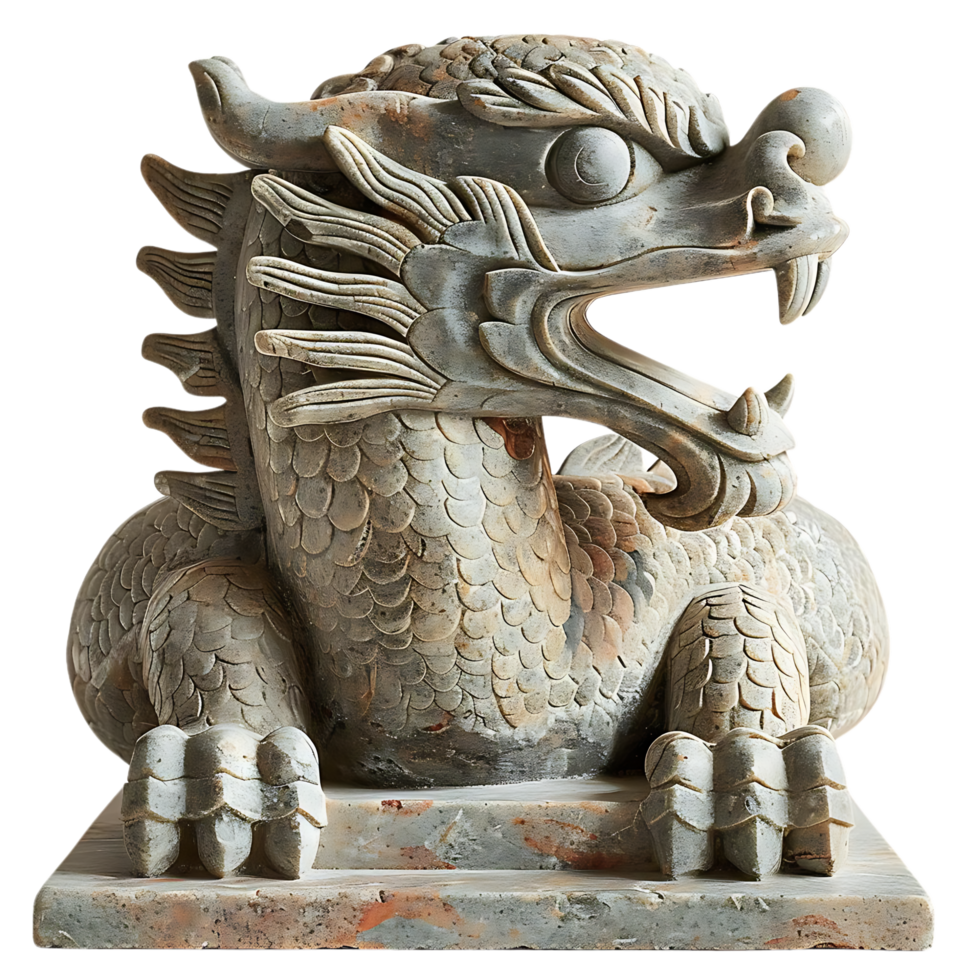 Stone Dragon Statue with Detailed Carvings 47270453 PNG
