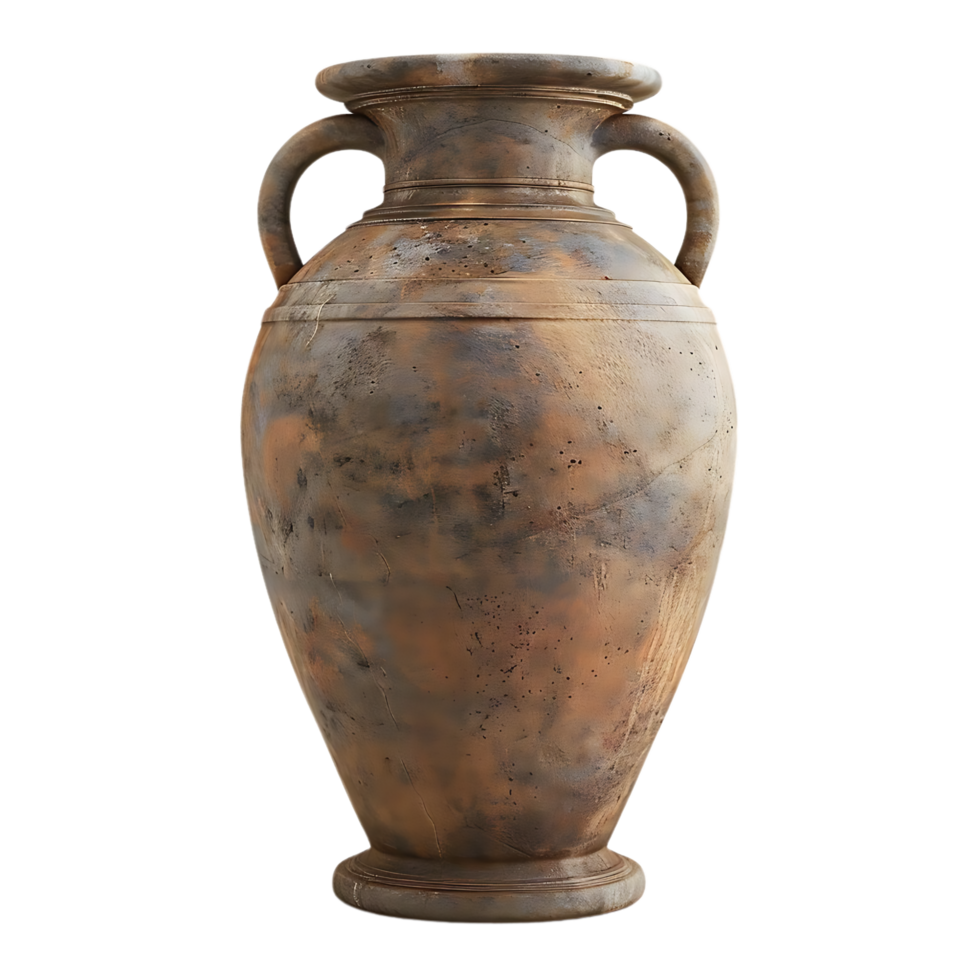 Antique Clay Jug with Two Handles png