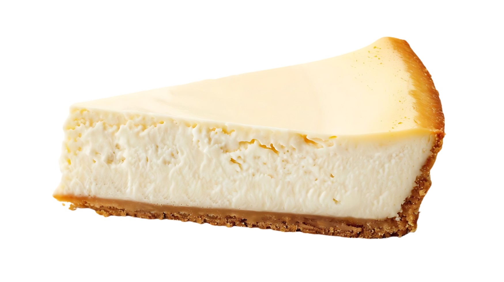 Slice of Classic Cheesecake with Graham Cracker Crust - Photo png