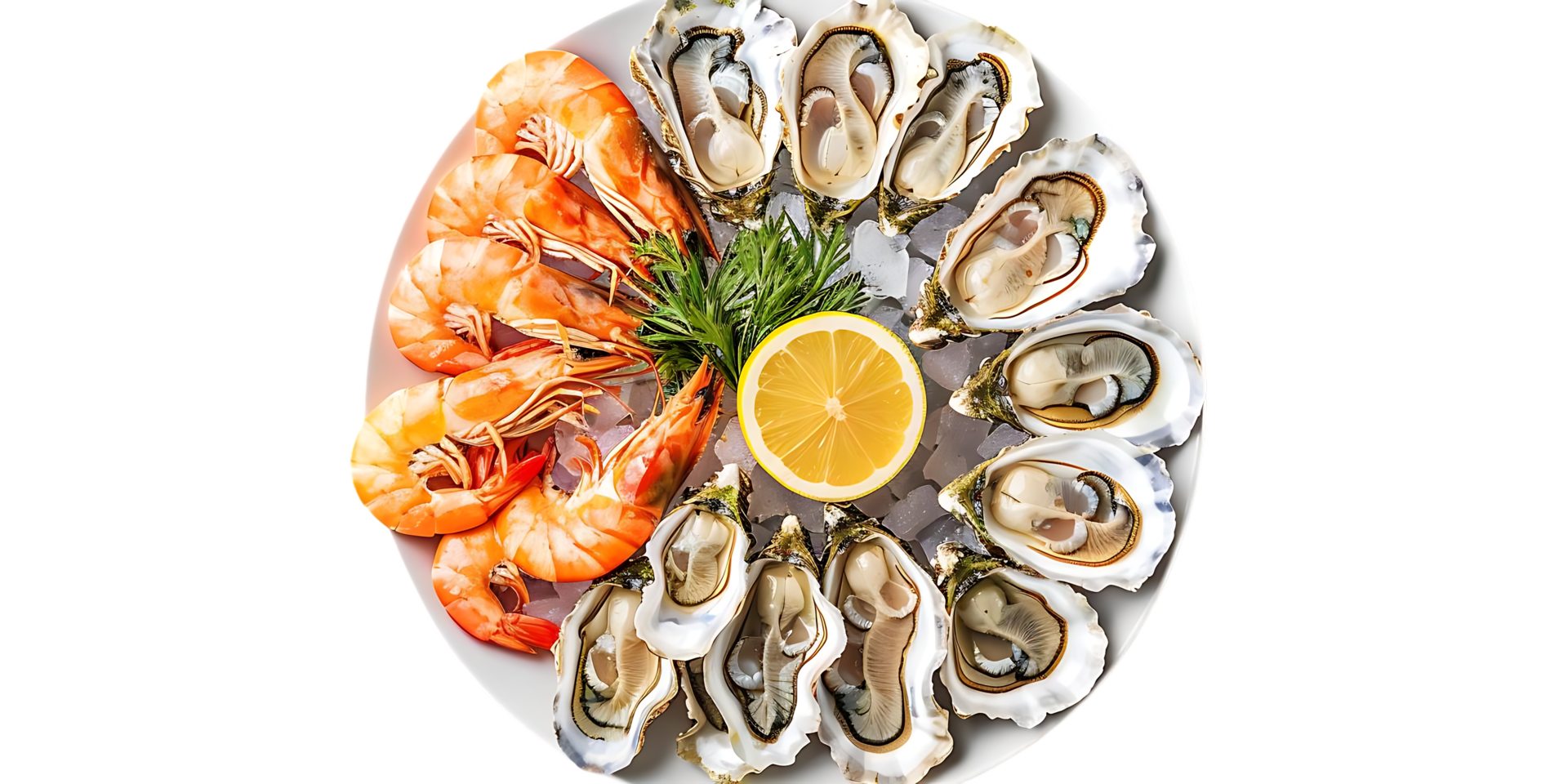 Seafood Platter with Oysters and Prawns Photo png