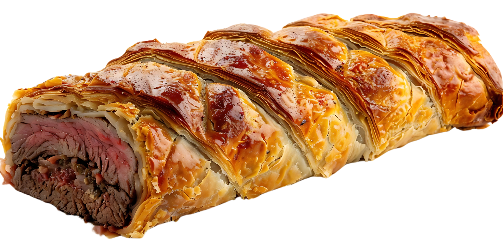 Puff Pastry Encased Beef Roast - Delicious Golden Brown Crust Photo png