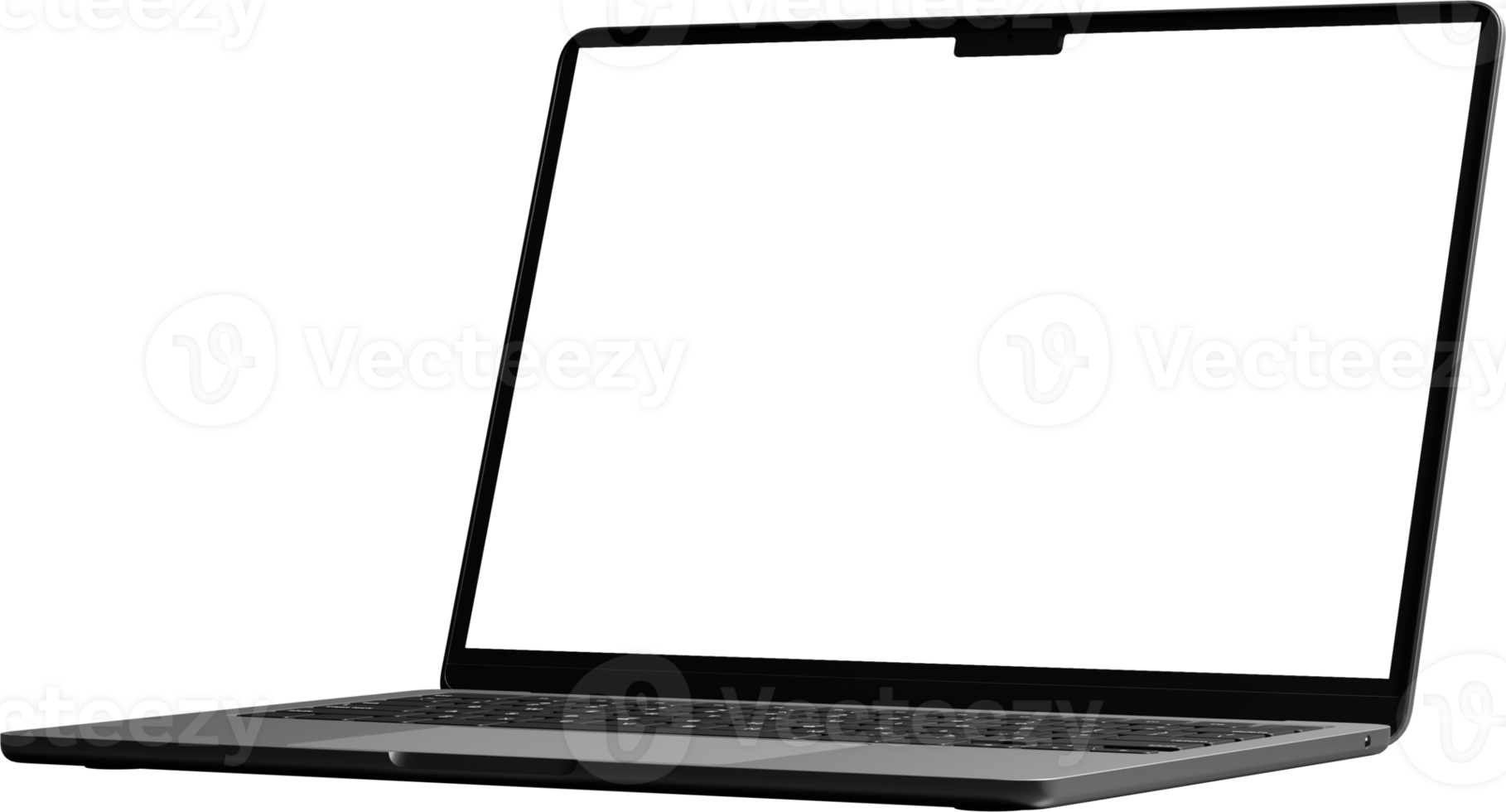 Isolated Laptop with Empty Screen png