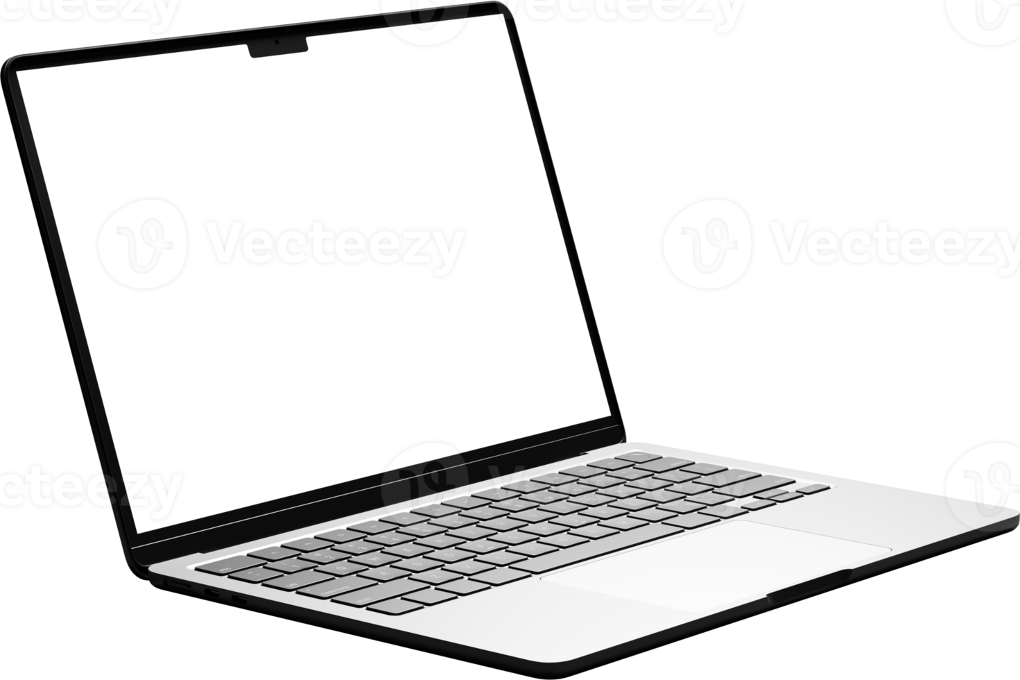 Isolated Laptop with Empty Screen png