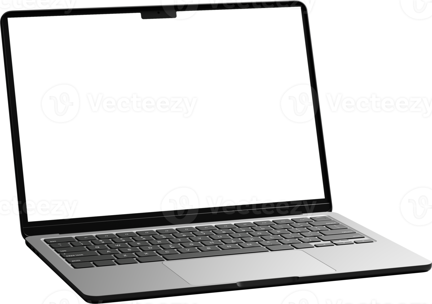 Isolated Laptop with Empty Screen png