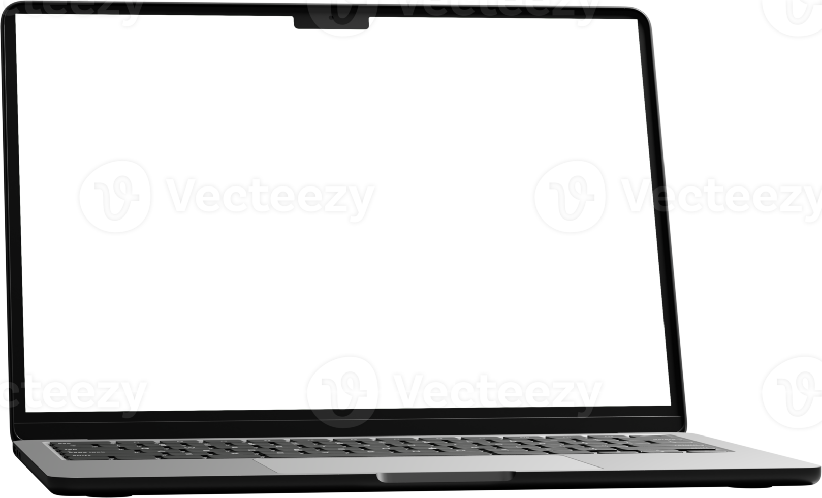 Isolated Laptop with Empty Screen png