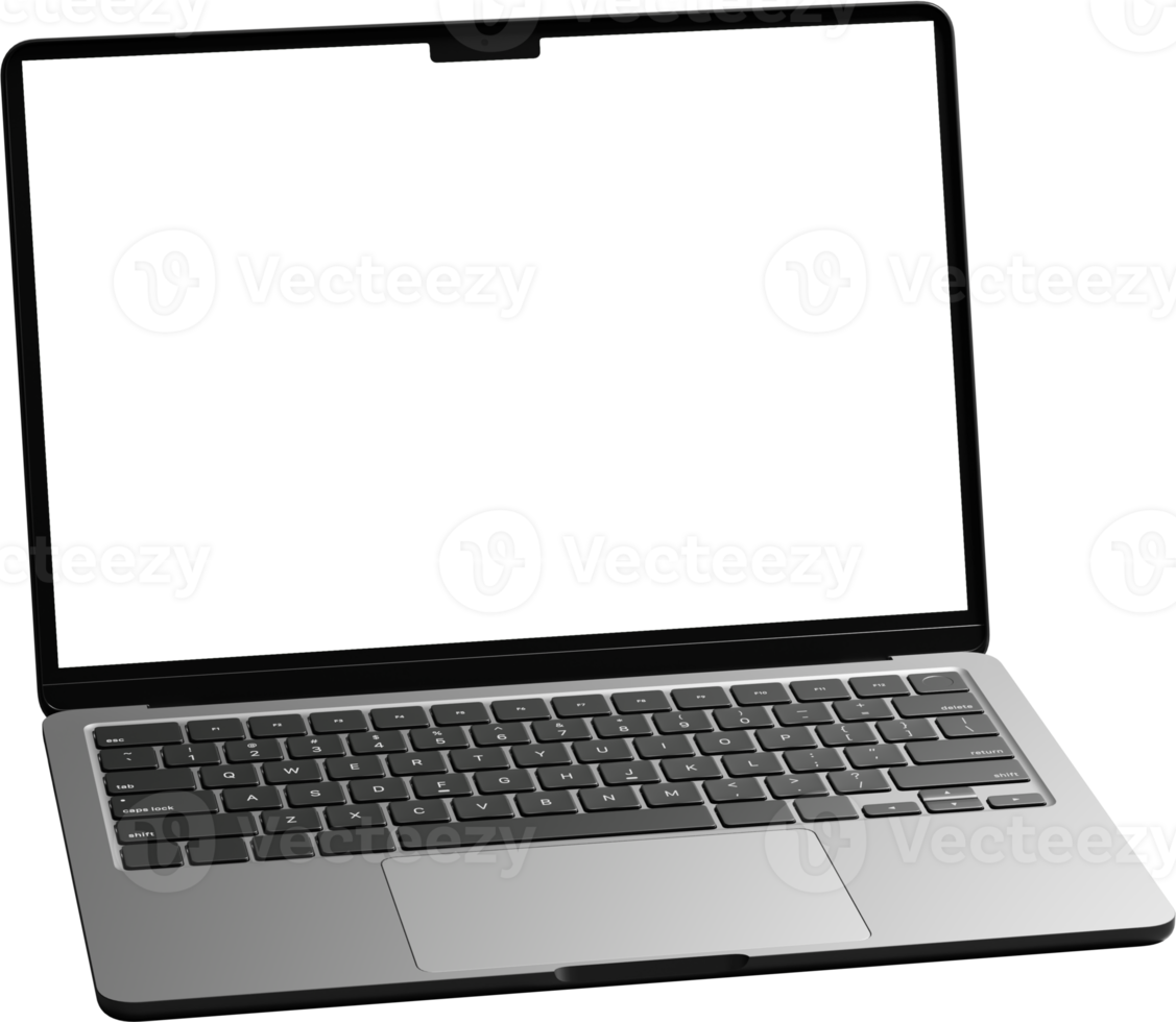 Isolated Laptop with Empty Screen png