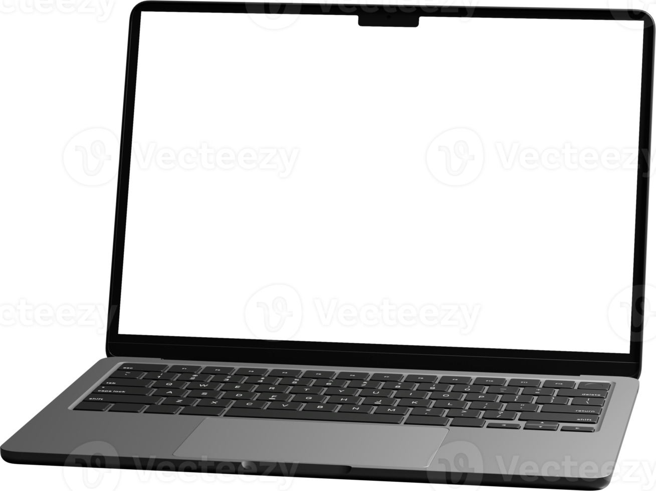 Isolated Laptop with Empty Screen png