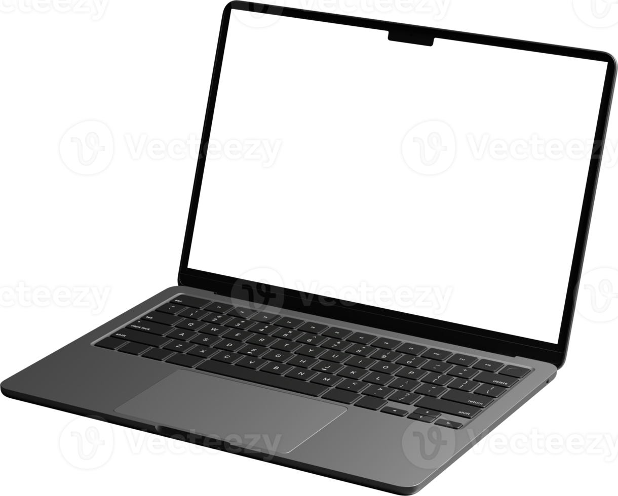 Isolated Laptop with Empty Screen png