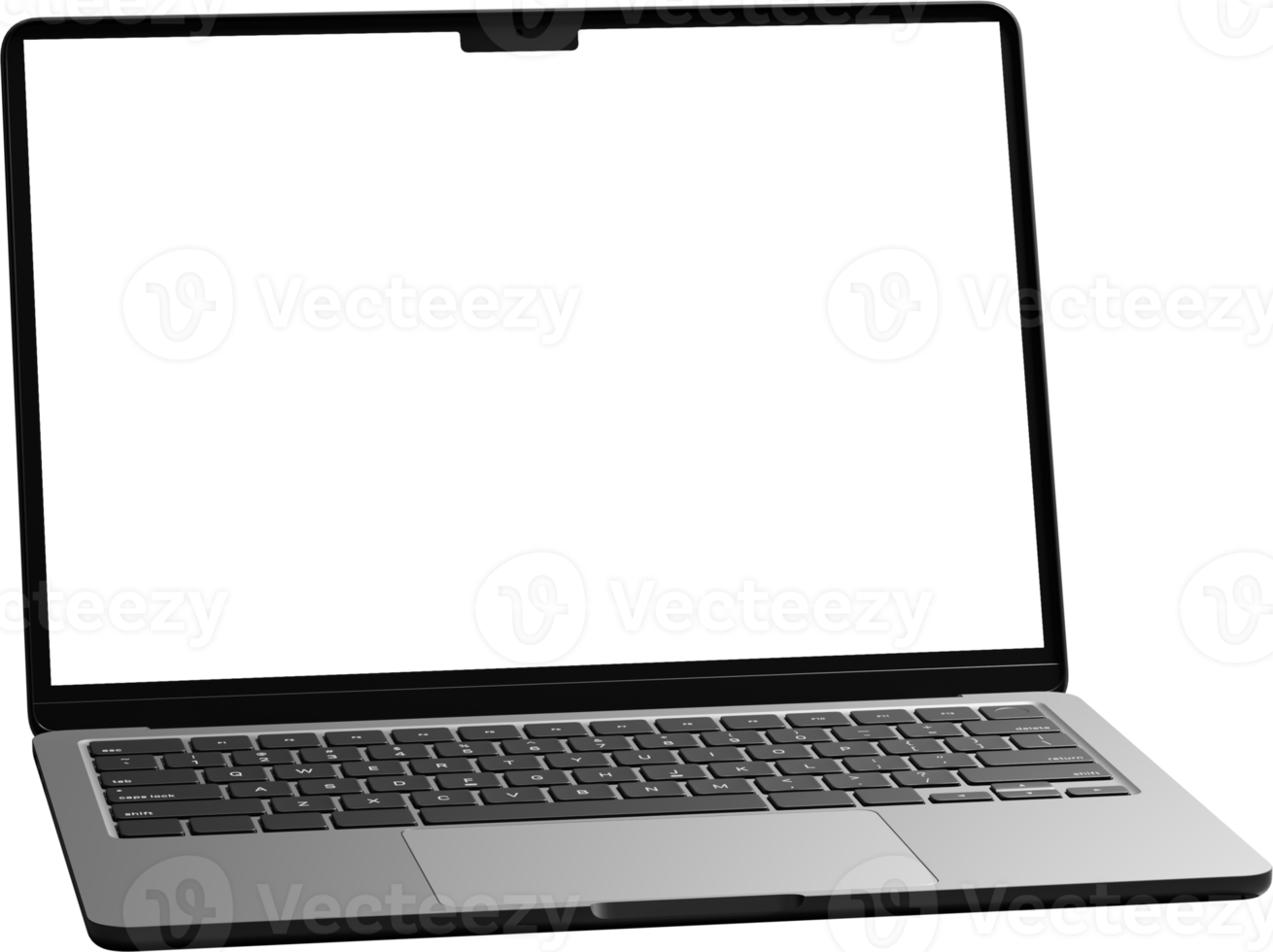 Isolated Laptop with Empty Screen png