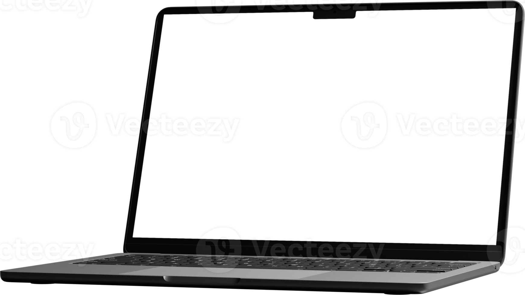 Isolated Laptop with Empty Screen png