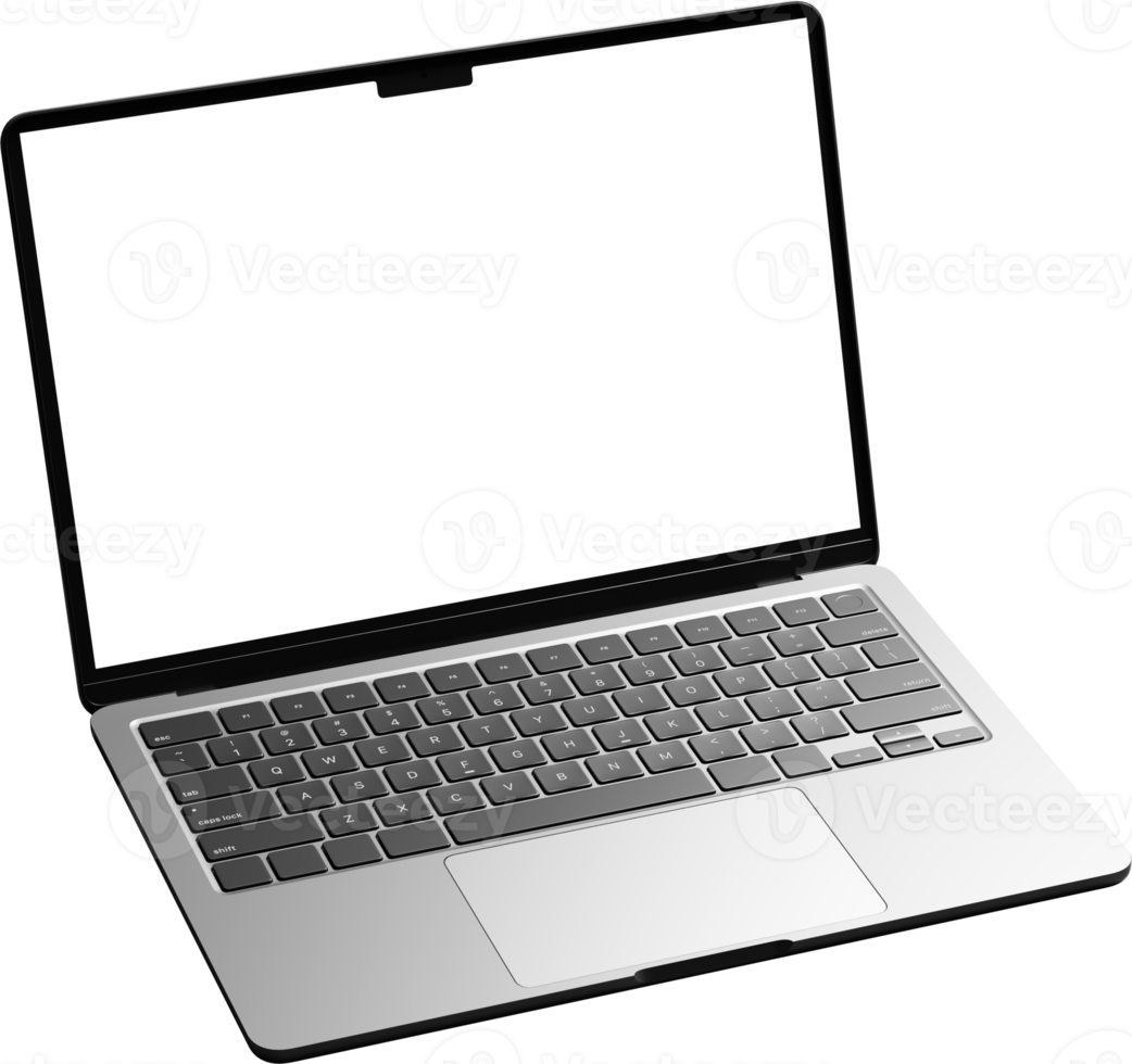 Isolated Laptop with Empty Screen png