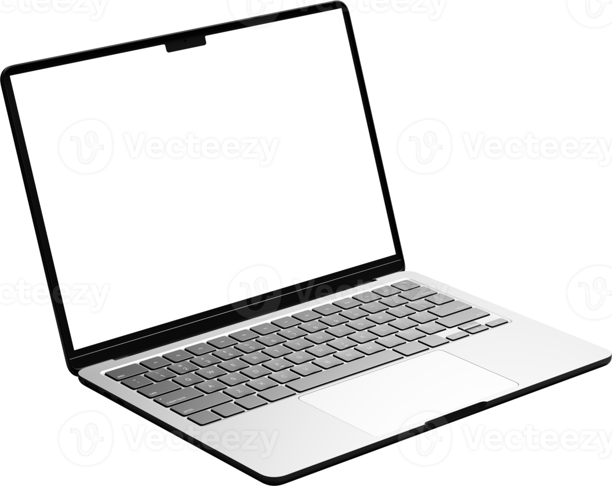 Isolated Laptop with Empty Screen png
