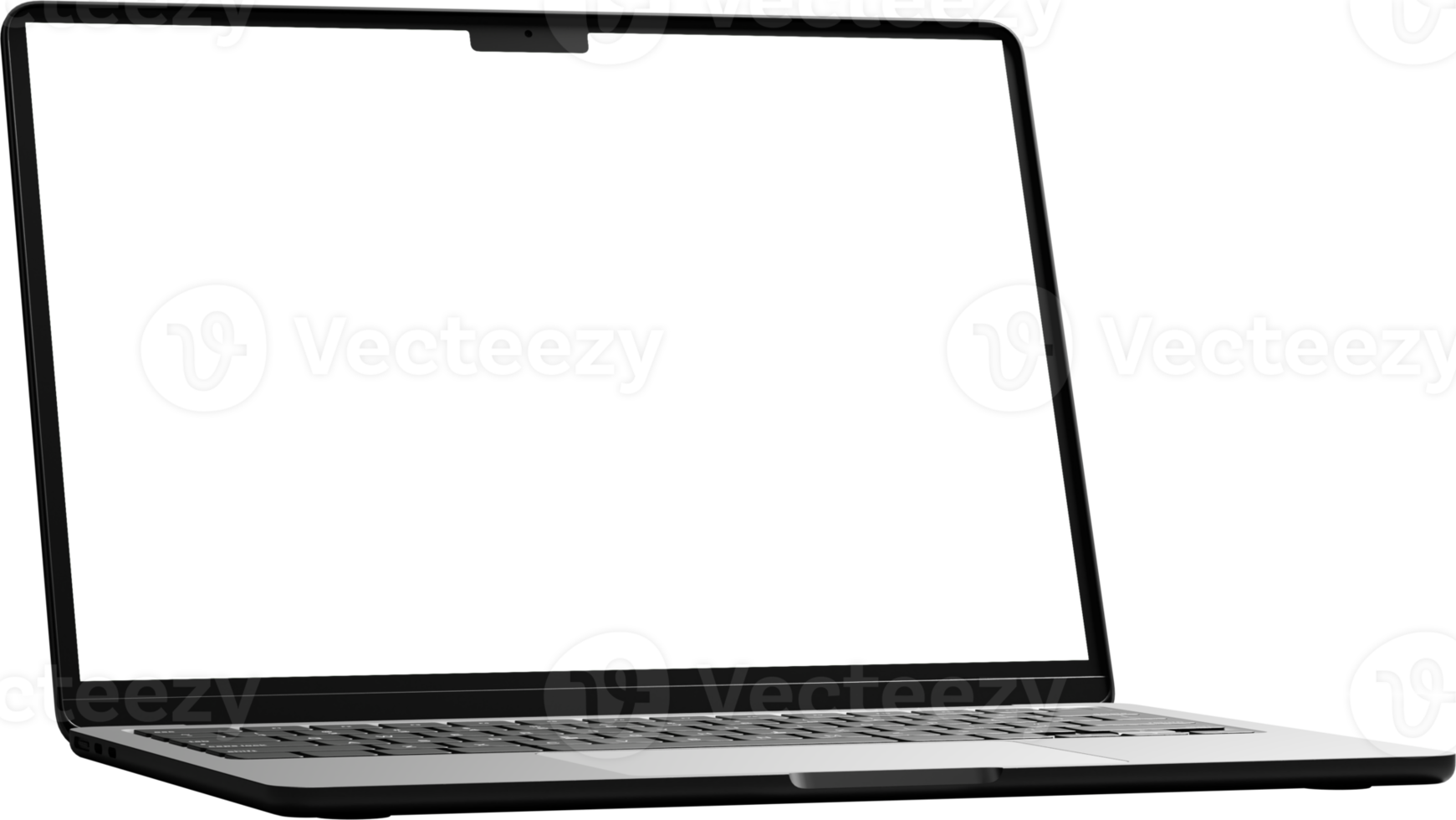 Isolated Laptop with Empty Screen png