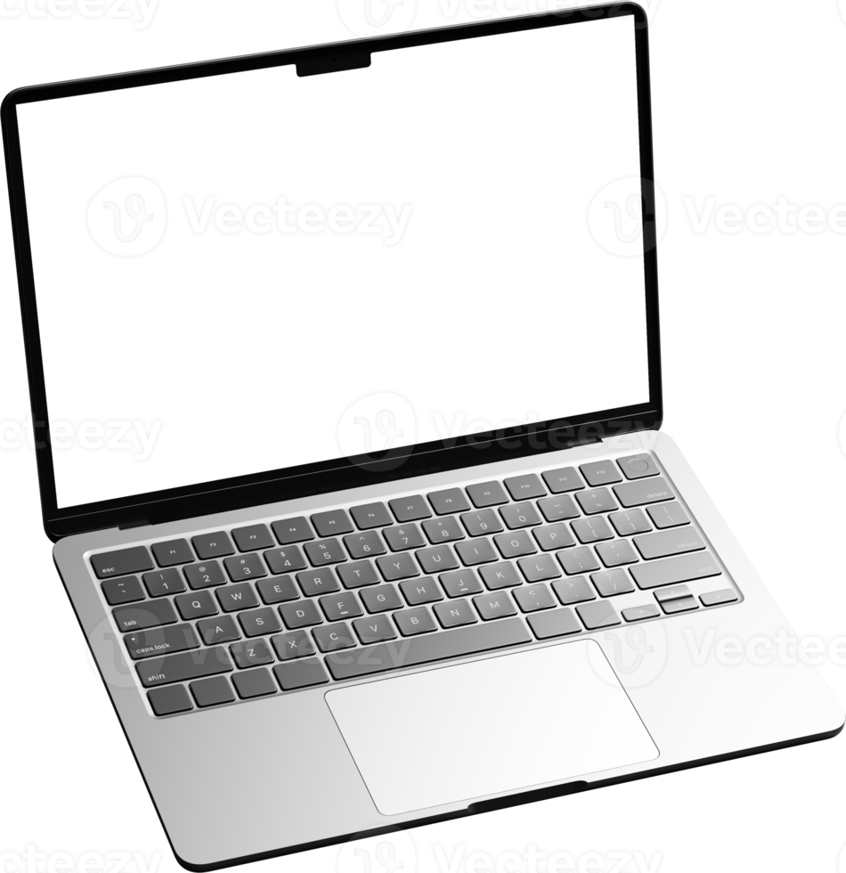 Isolated Laptop with Empty Screen png