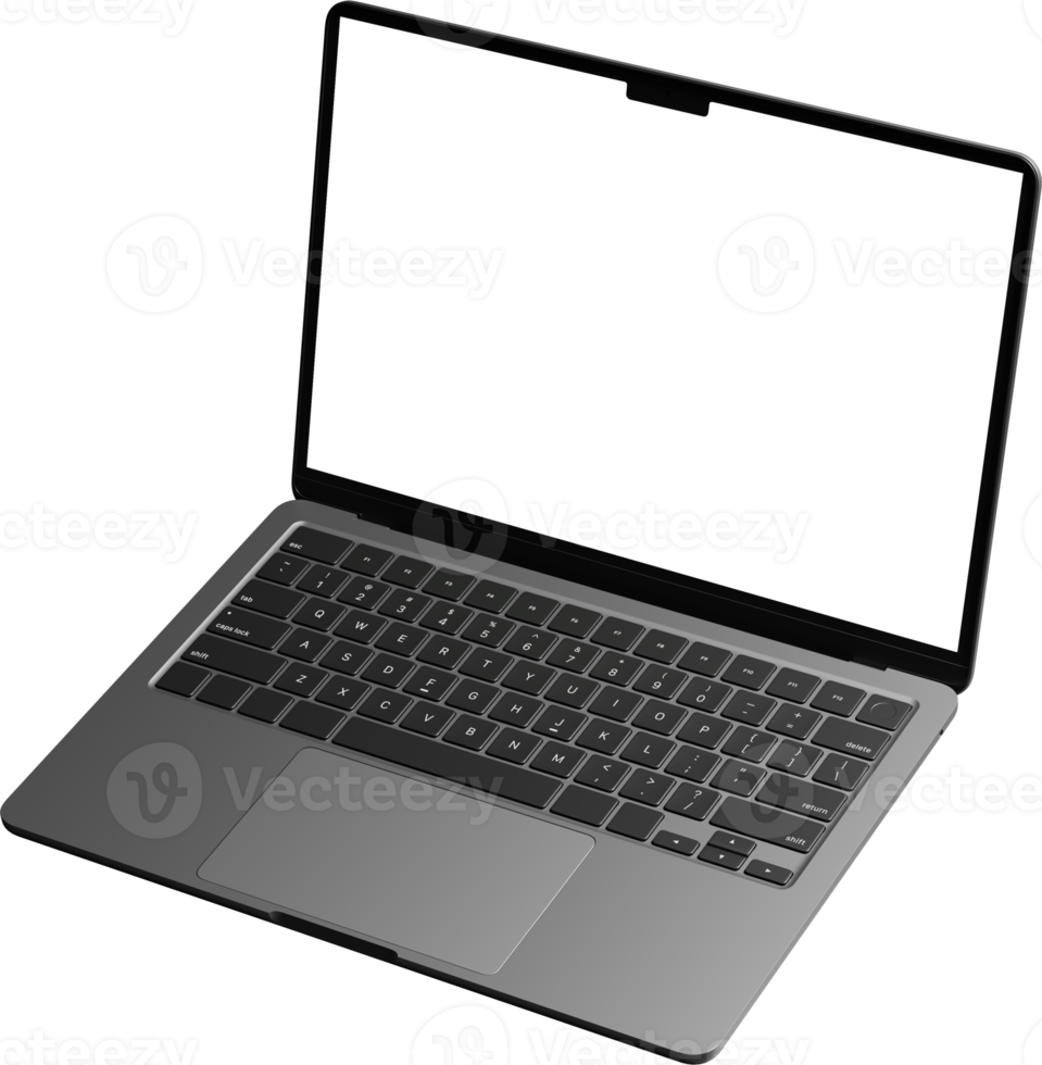 Isolated Laptop with Empty Screen png