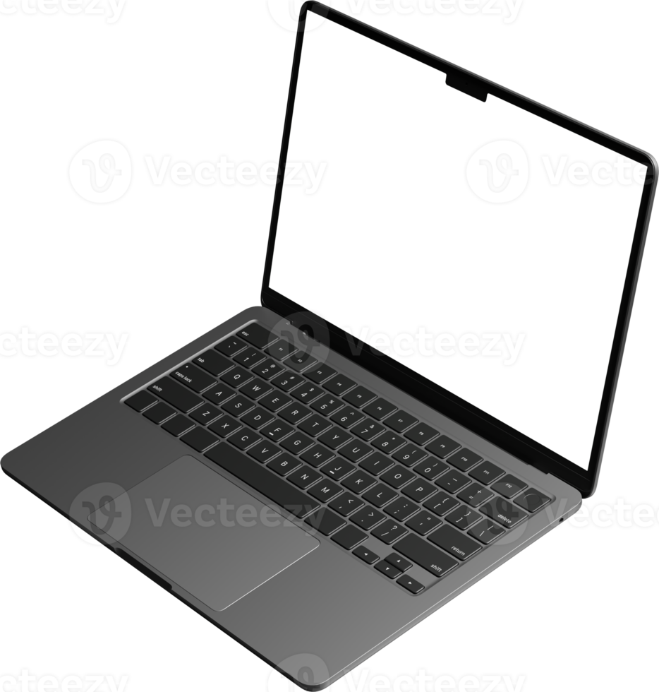Isolated Laptop with Empty Screen png