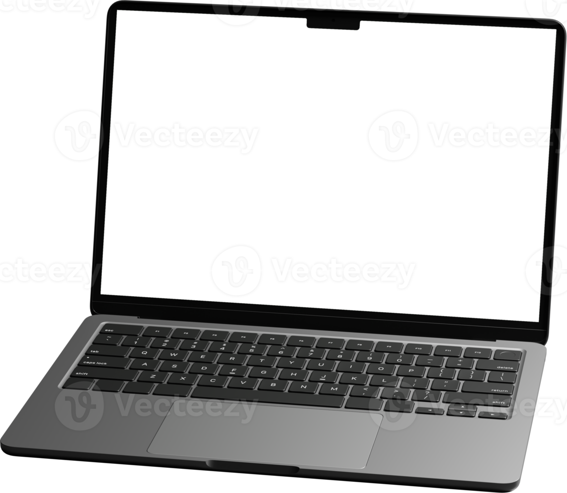 Isolated Laptop with Empty Screen png